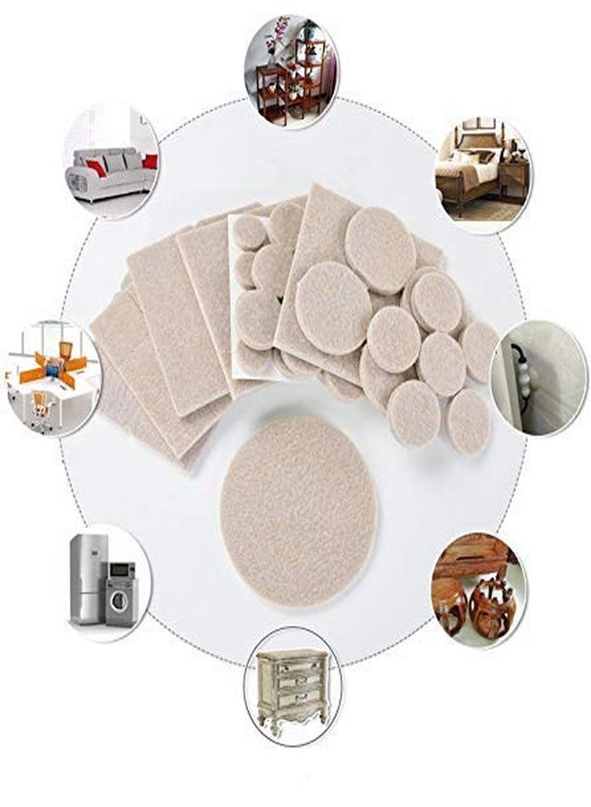 HYDERON Self-Adhesive Square Felt Pads - Non-Skid Floor Protectors and Noise Insulation Bumpers for Furniture, Sofas, and Chairs (Color Beige) - Image 4